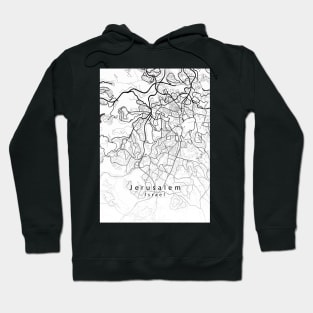 Jerusalem Israel City Map Hoodie